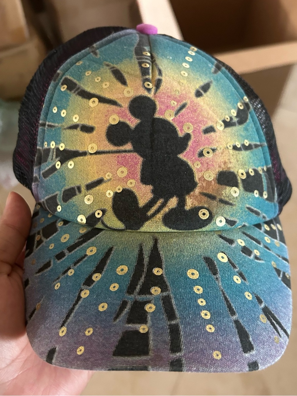 Mickey Mouse Silhouette Trucker Hat - Multicolor #96